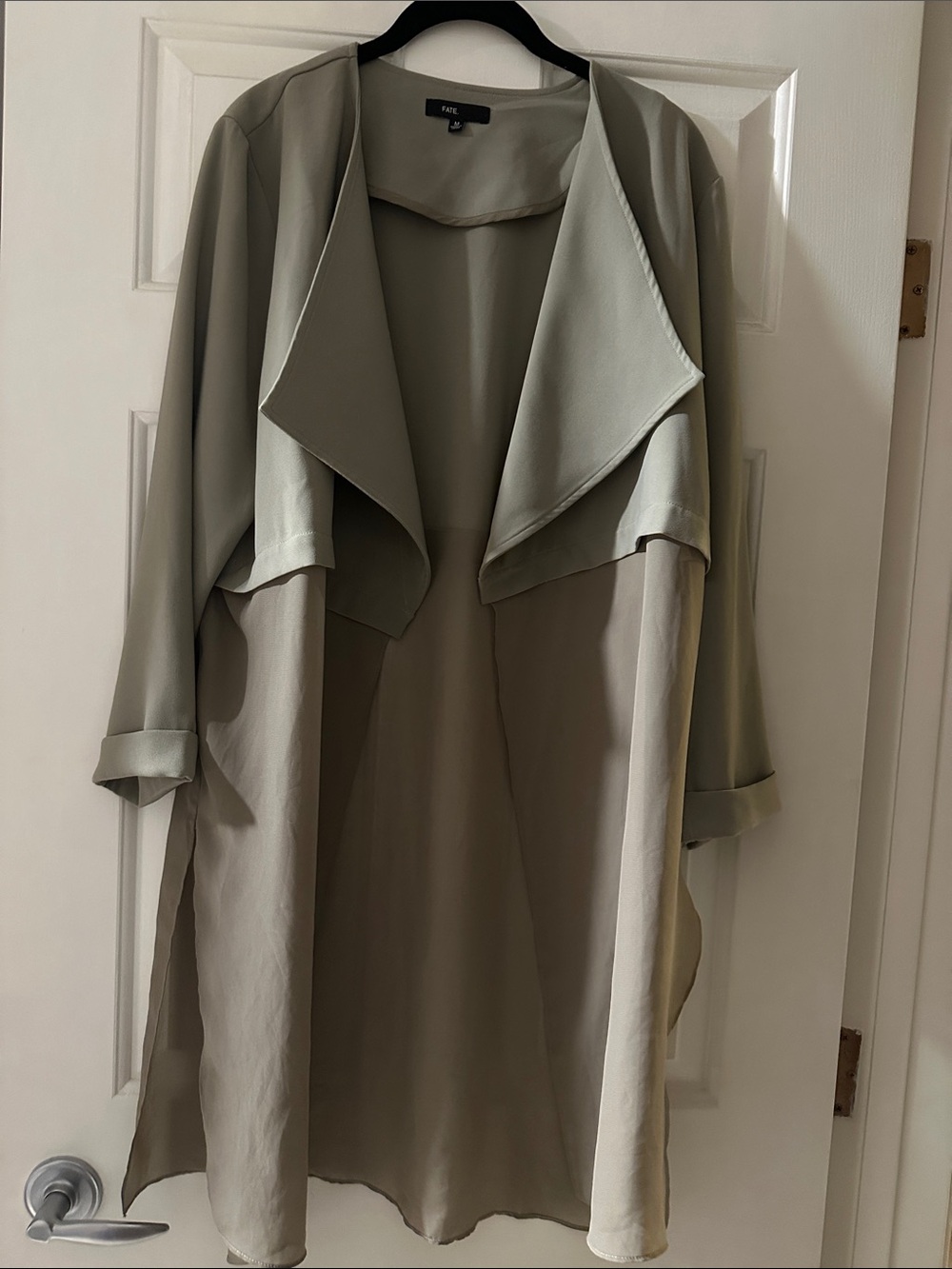 Fate Lightweight Draped Open Cardigan in Sage Green